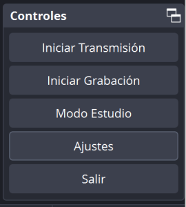 Panel de Controles de OBS Studio