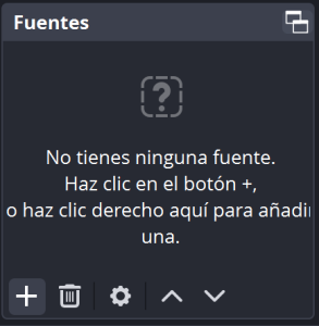 Panel de Fuentes de OBS Studio