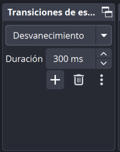 Panel de Transiciones de OBS Studio