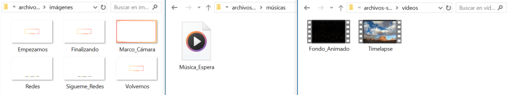 Estos son los ficheros que componen mis superposiciones guardados en sus carpetas correspondientes